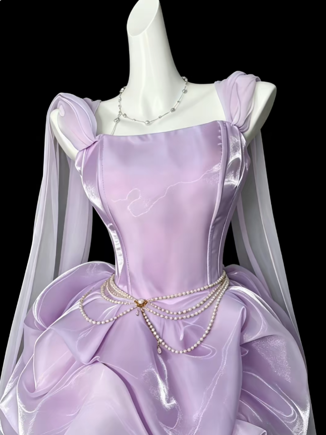 Pretty Ball Gowns Spaghetti Strap Lilac Short Mini Party Dress Homecoming Dresses N4339