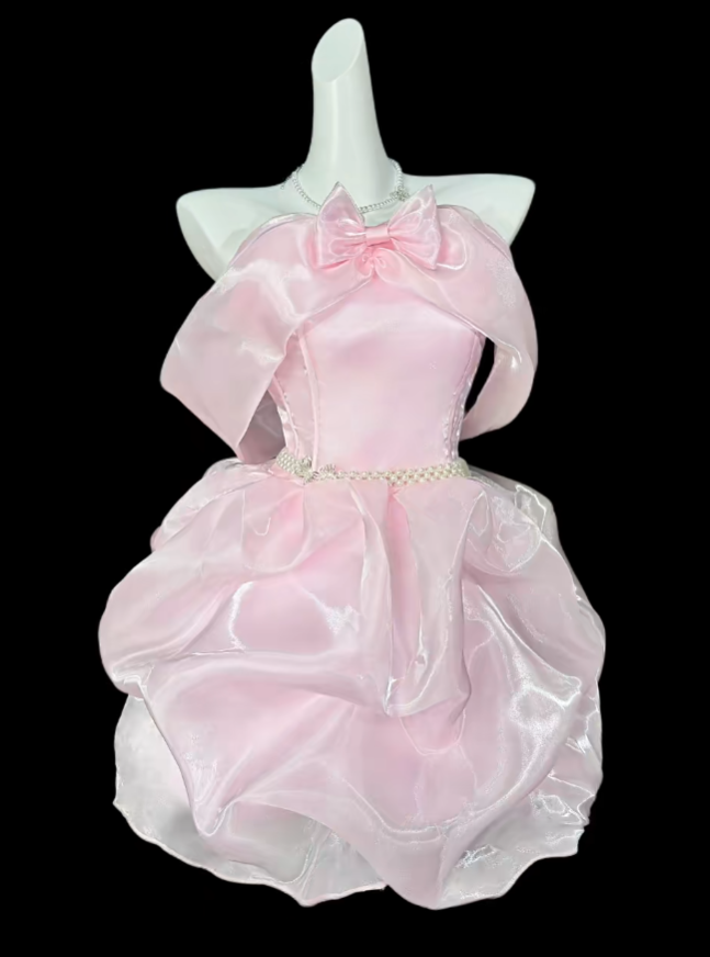 Robes de bal uniques, rose, courtes, mini, de soirée, de cocktail, de bal de promo, N4362
