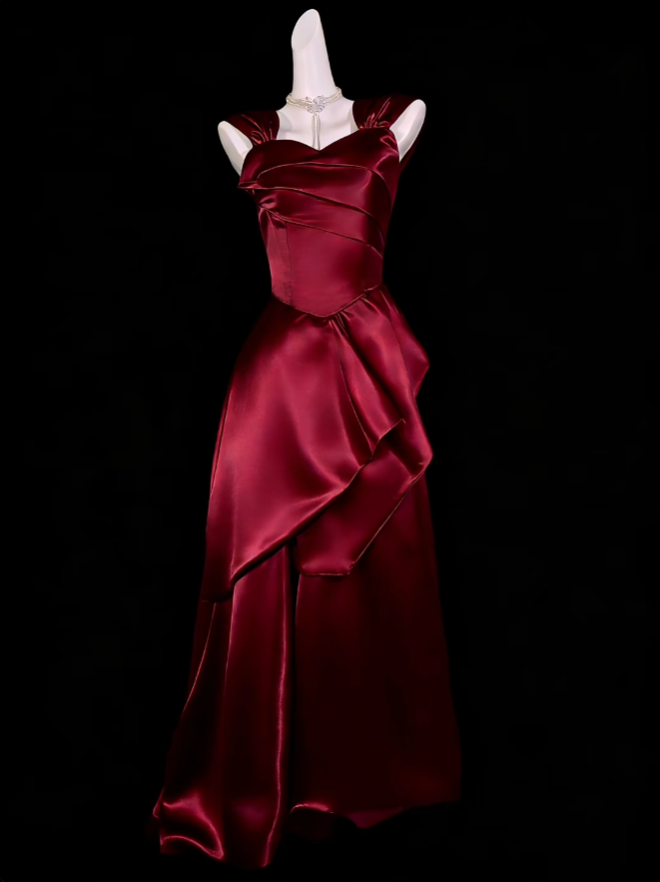 Sexy Mermaid Sweetheart Burgundy Long Evening Dresses Night Date Prom Dress For Women N4386