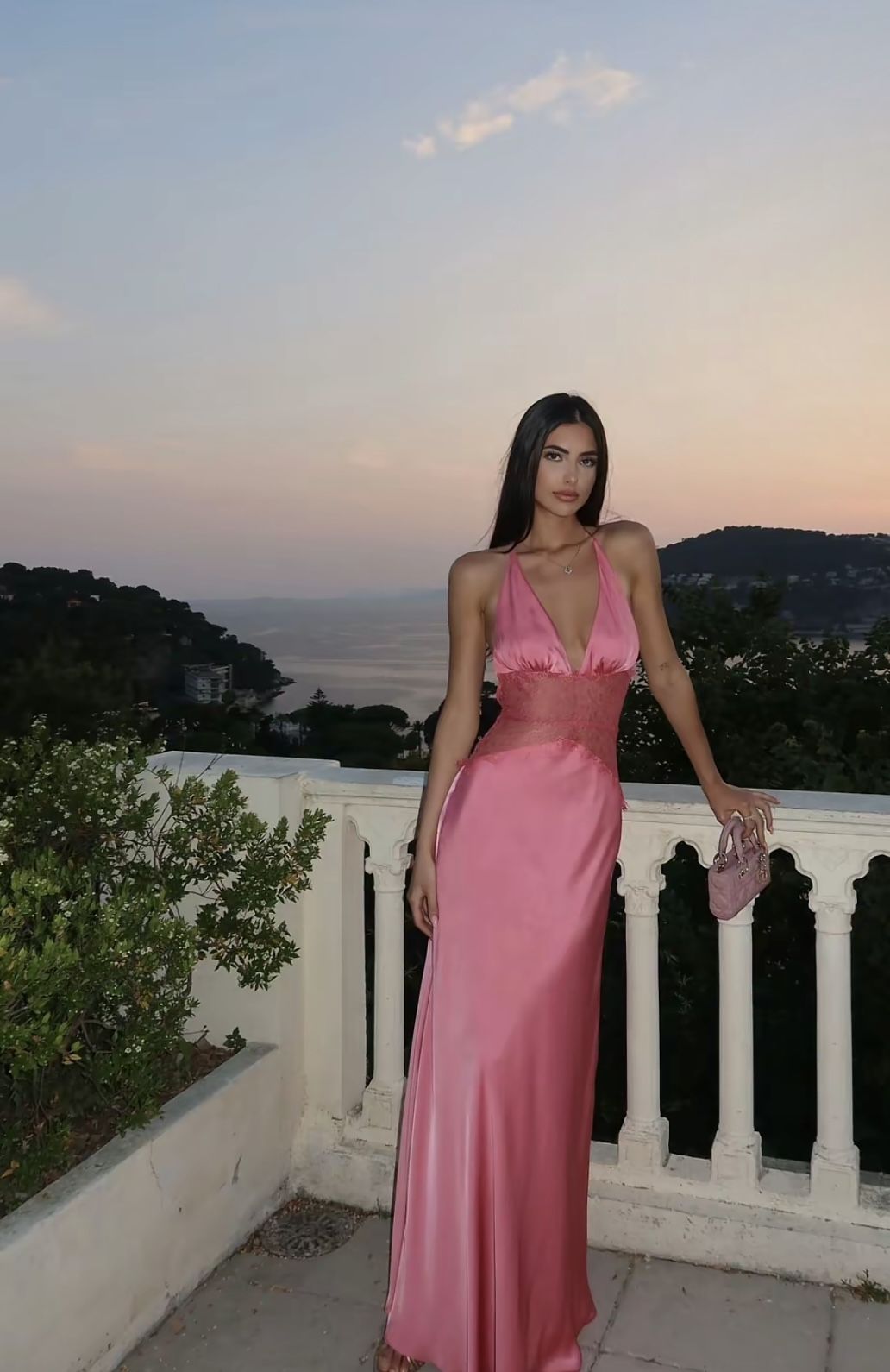 Vintage Mermaid Halter Pink Lace Satin Prom Dresses Long Party Dress 18th Birthday Outfit Graduation Dress RB1032