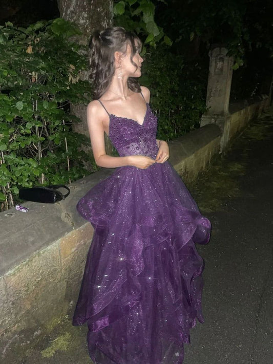 Elegantes, langes A-Linien-Abendkleid mit herzförmigem Ausschnitt, dunkelburgunderrot mit Pailletten, formelles Partykleid AB478