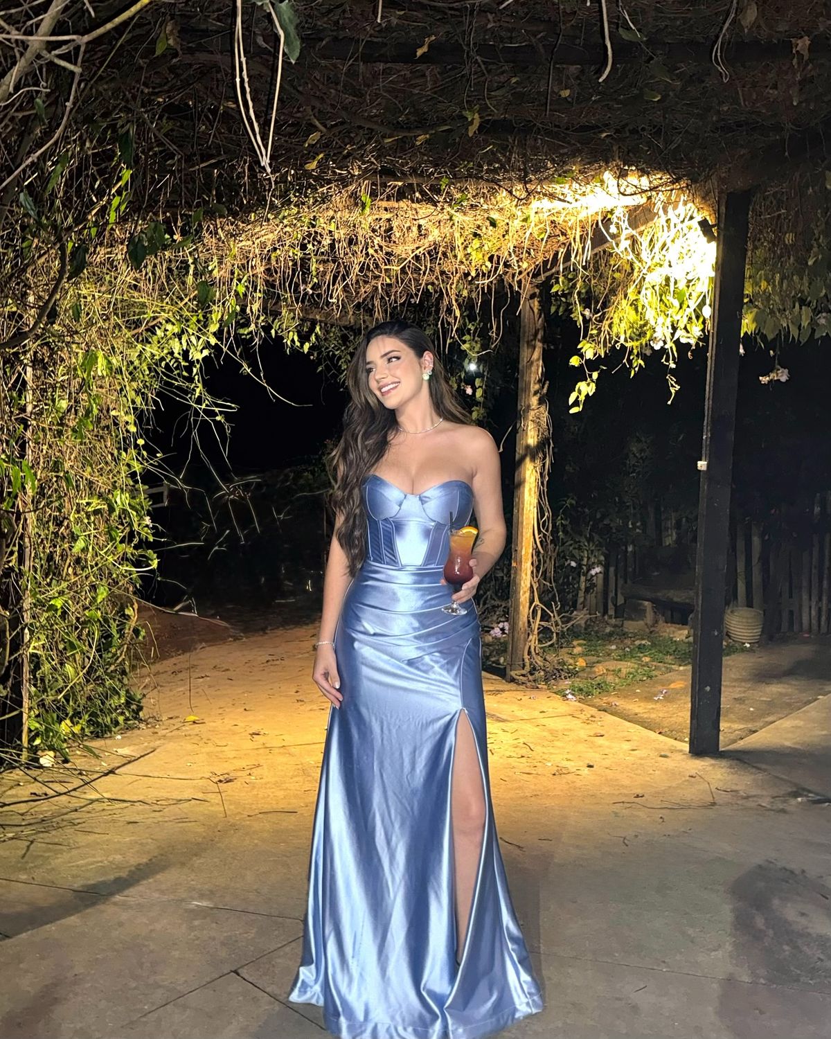 Elegant Mermaid Sweetheart Blue Satin Pleated Slit Long Prom Dresses For Teens Formal Dress Birthday Outfits Prom Gown RB1529