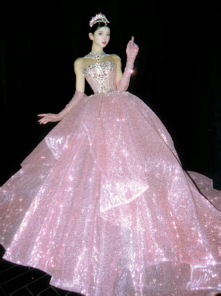 Prinzessin Ballkleid Trägerlos Rosa Pailletten Lange Ballkleider Beeindrucken 16 Geburtstag Outfits Ballkleid RB1695