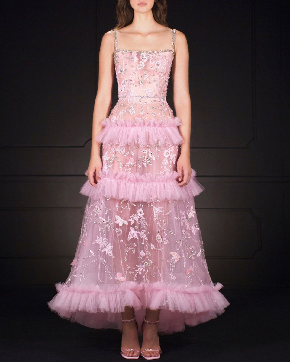 Schickes Ballkleid mit Spaghettiträgern, rosa, knöchellang, Ballkleider, formelle Kleidung, Geburtstags-Outfits, Ballkleid RB1709
