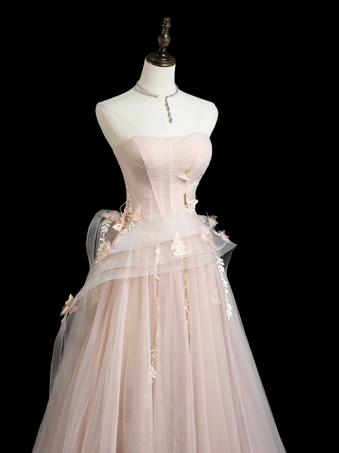 Hübsches Ballkleid, trägerlos, errötendes rosa Tüll, ästhetische Abschlussballkleider, Abschlussballkleider, formelle Outfits, Abschlusskleid RB1933