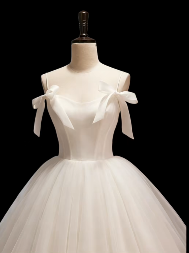 Cute Ball Gown Spaghetti Strap White Tulle High School Ideas Homecoming Dress Inspo Birthday Dresses Senior Graduation Outfits RB7205