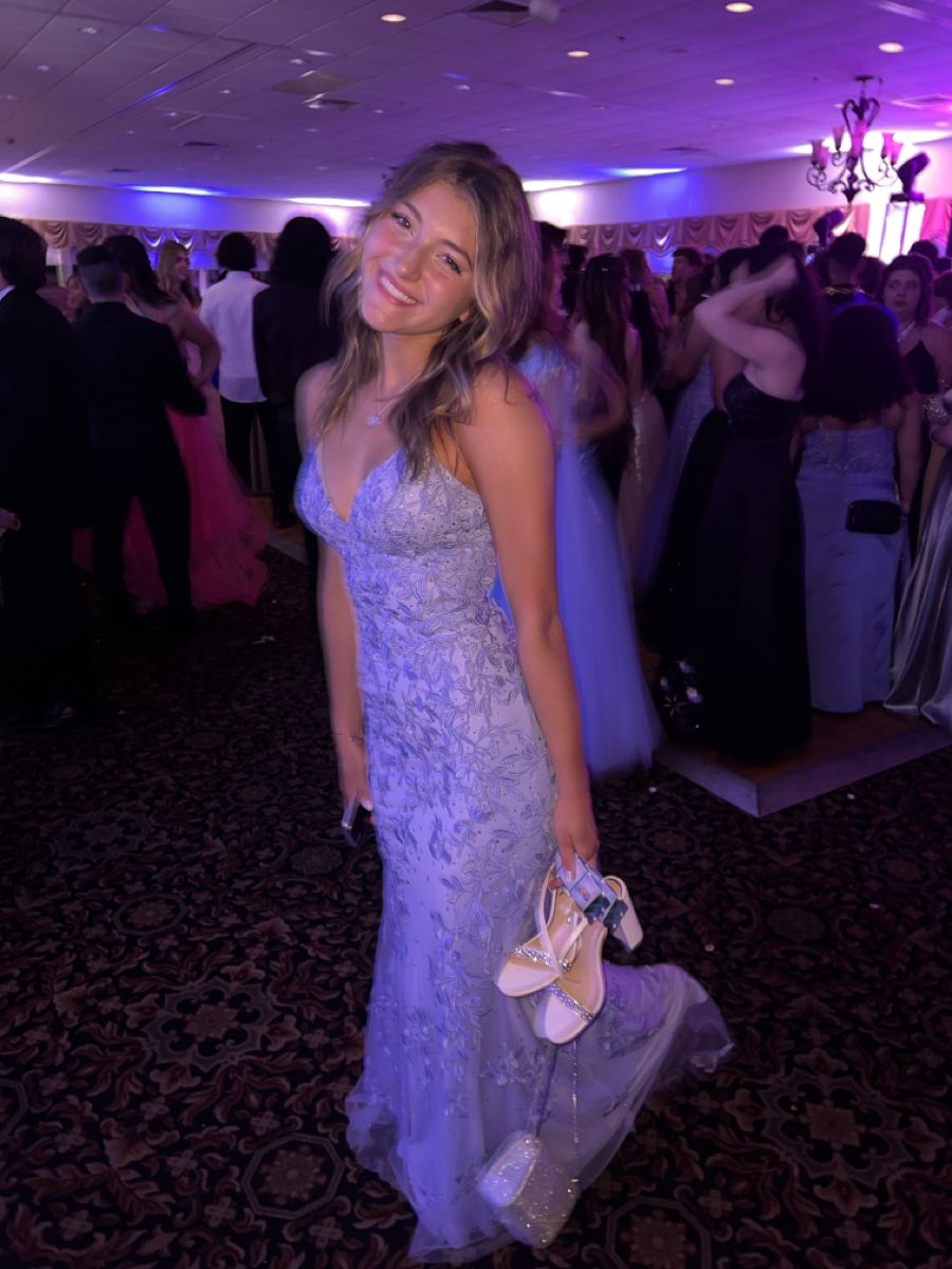 Timeless Mermaid Spaghetti Straps Light Sky Blue Lace Tulle Prom Dress Inspiration Long Party Formal Prom Dresses RB720