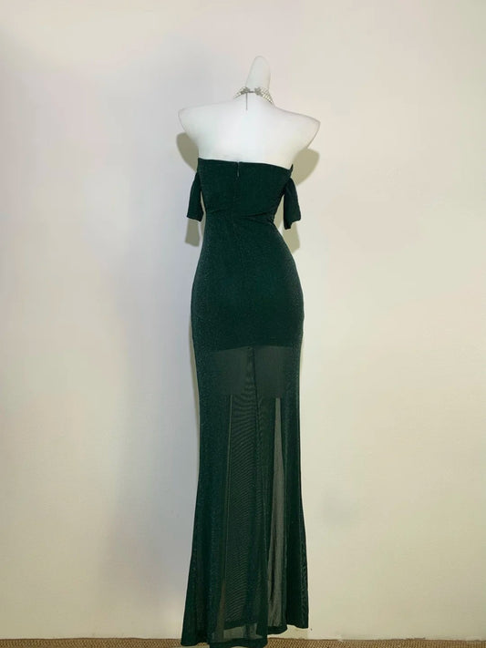 Gorgeous Dark Green Sweetheart Neck Bodycon Chiffon Long Prom Dresses Formal Evening Gowns RF0702