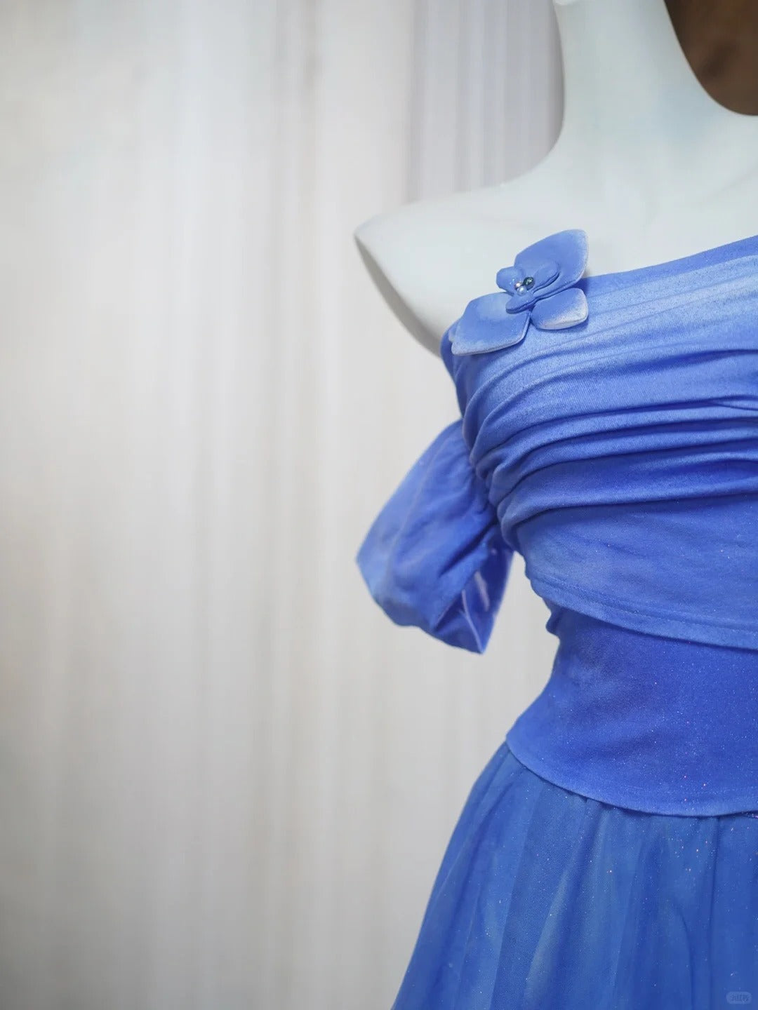 Wunderschöne Lila Off Schulter A-Linie Chiffon Kurze Ballkleider Geburtstag Abendkleider RF0851