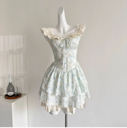 Atemberaubendes hellblaues A-Linien-Kleid mit quadratischem Ausschnitt und bestickten Applikationen für Sweet 16-Abende RF0937