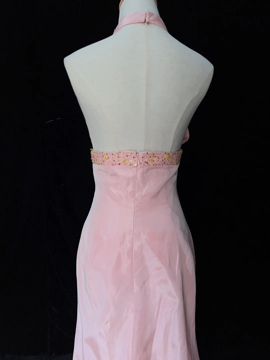 Robes de bal intemporelles ligne A, dos nu, mousseline rose avec perles, longues tenues de soirée N3205