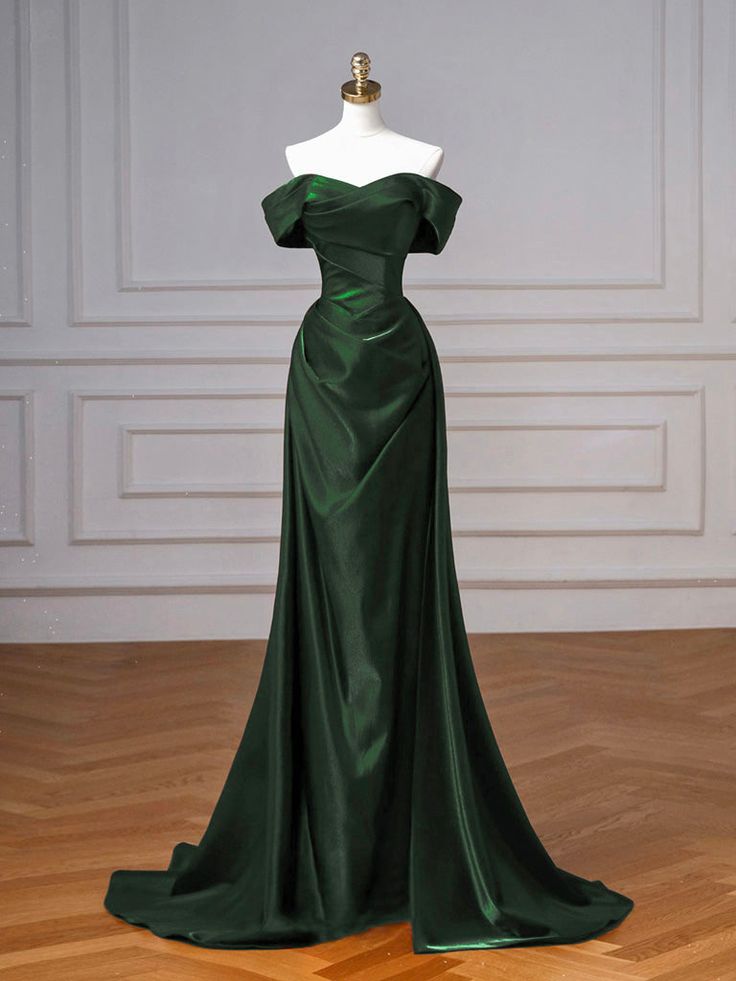 Schlichtes, schulterfreies, burgunderrotes langes Satin-Abendkleid, burgunderrotes langes Abendkleid AB1842