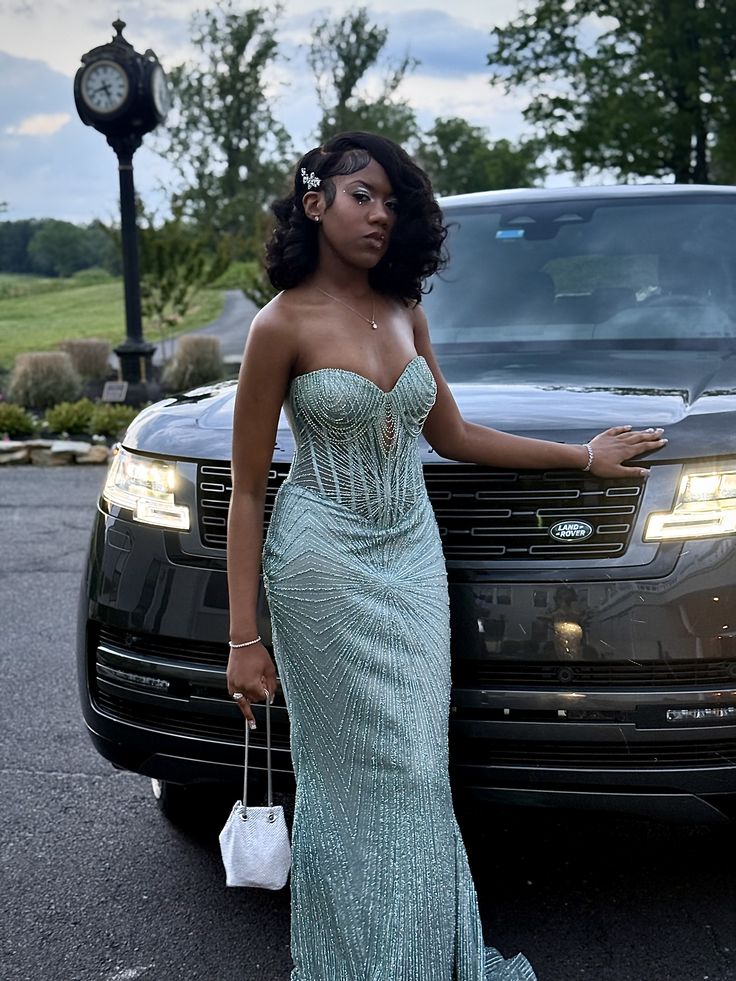 Élégante Robe de Bal de Sirène Vert Menthe à Paillettes Longue Sans Manches pour Femmes Filles Adolescentes N2304