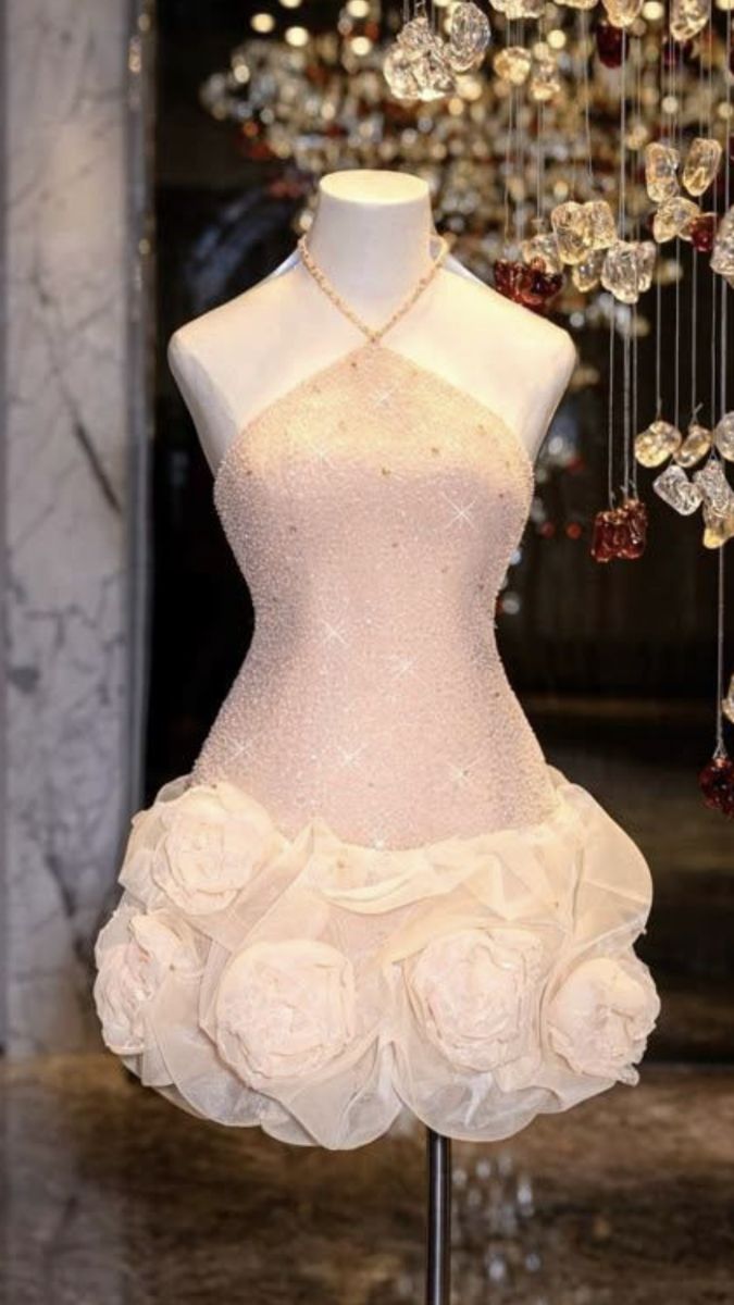 Glittery Sheath Halter Pink Sequined Short Mini Fitted High Shool Grad Hoco Outfit Homecoming Dresses RB4610