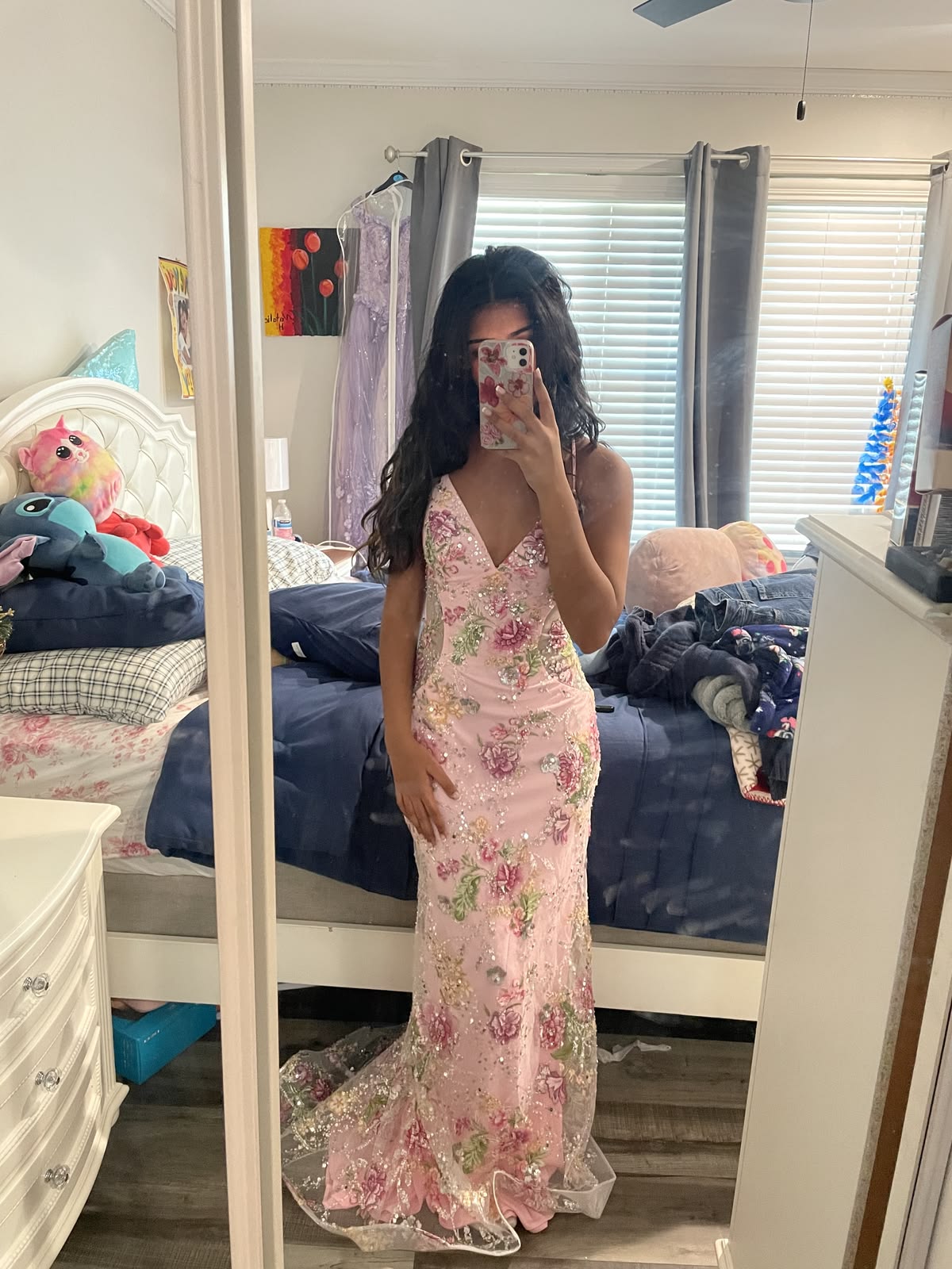 Sexy Mermaid Halter Floral Sequin Plus Size Long Prom Dress Birthday 16th Party Outfits RC1351