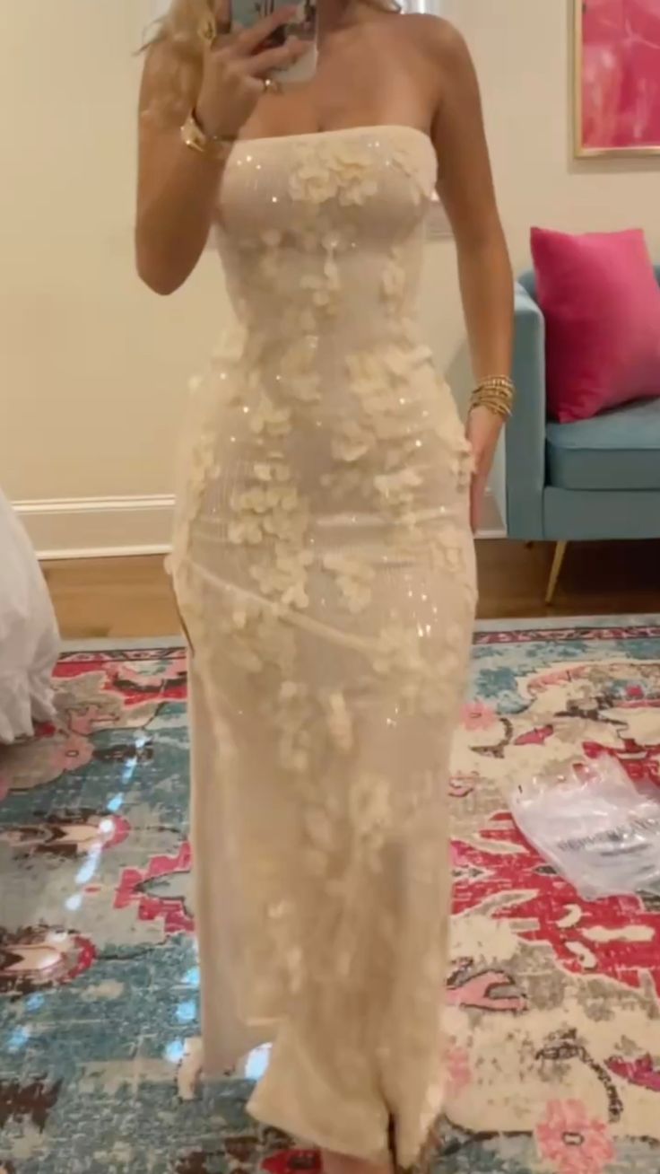 Superbes robes de bal sirène bustier blanches avec fleurs longue robe de soirée N2471
