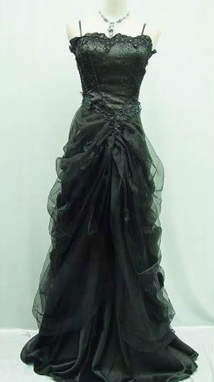 Modest Prom Dresses A line Spaghetti Straps Black Lace For Women Long Party Evening Formal Gown RC1192