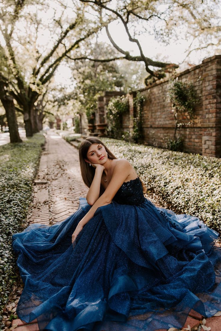 Elegantes Ballkleid mit Herzausschnitt, marineblau, aus Tüll, langes Abendkleid AB475