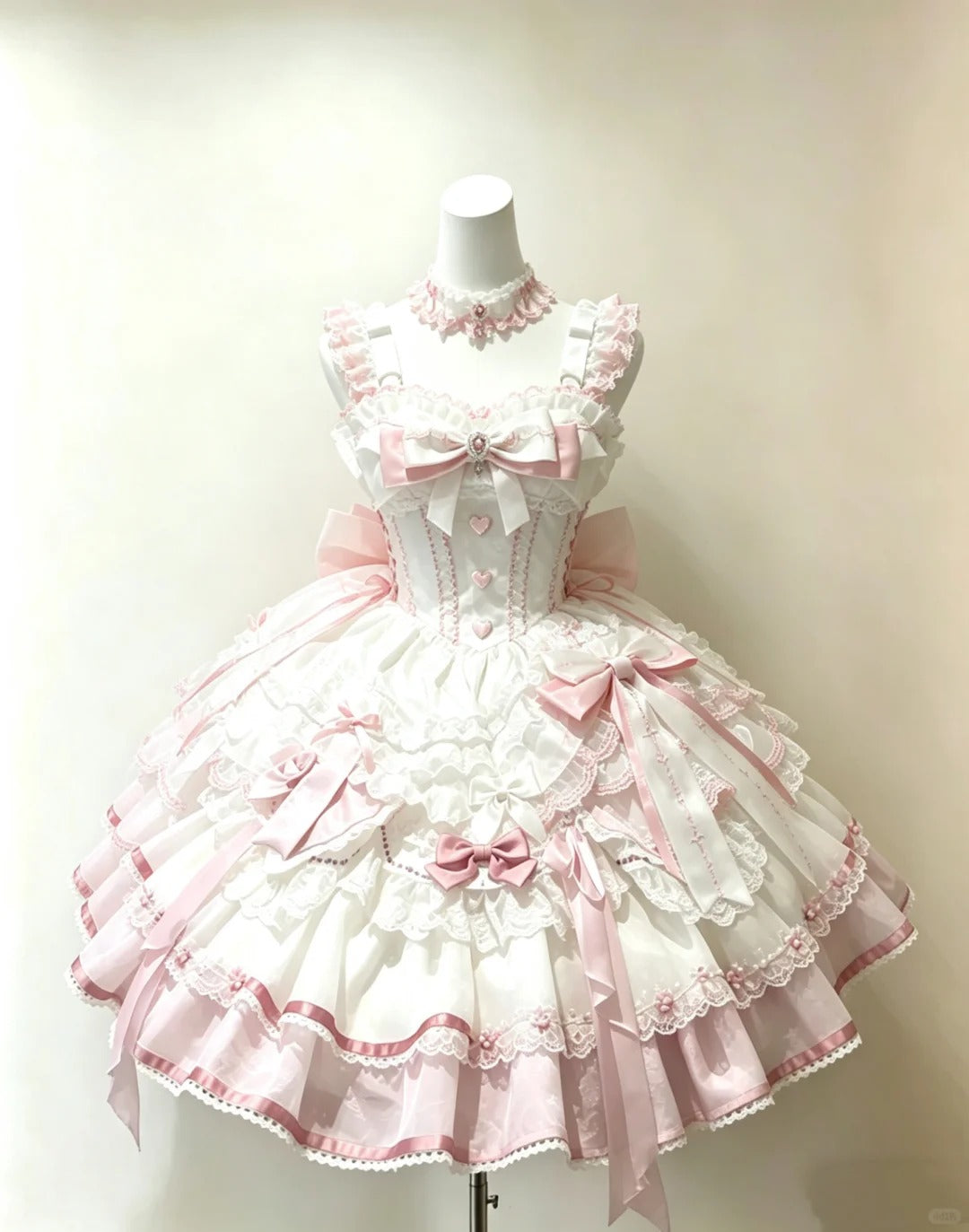 Jugendliches Ballkleid, eckiger Ausschnitt, Pink-Weiß, Satin Lolita Kleid, Homecoming Kleider, Hoco Outfit RB4689