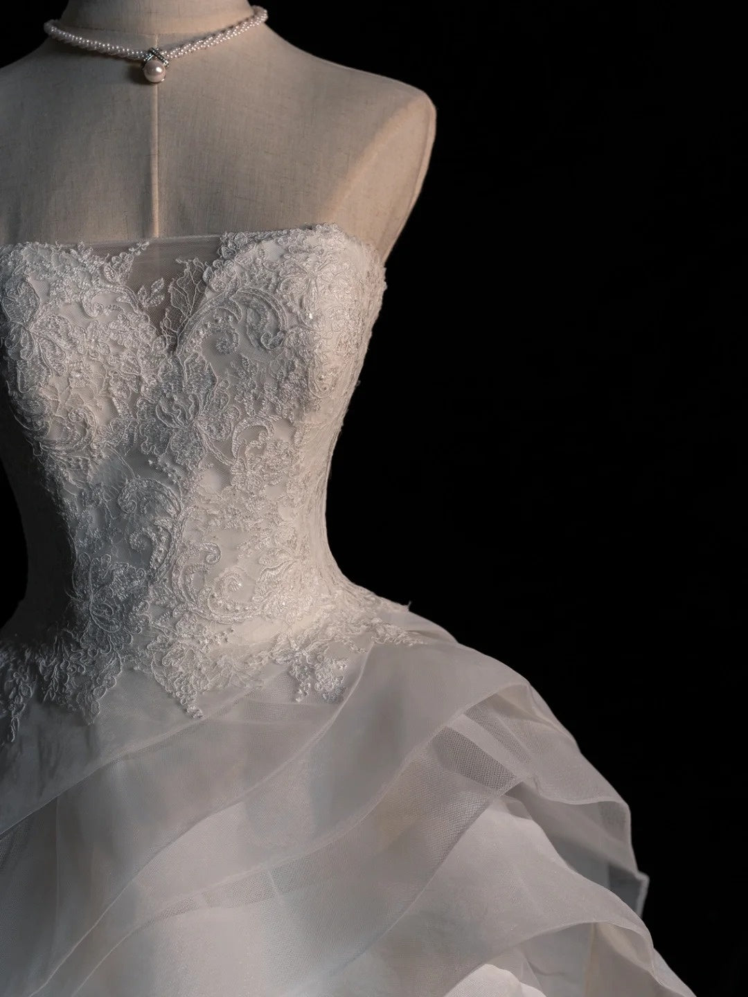 Robe de mariée de rêve, bustier cœur, tulle blanc à volants plissés, style vintage, robe longue N565