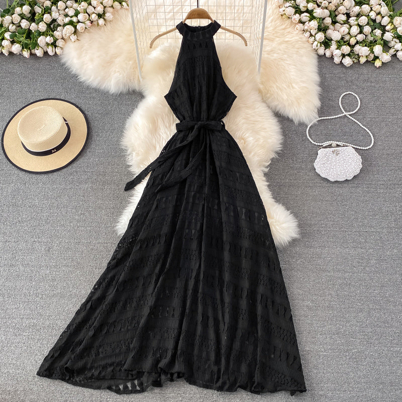 Robe trapèze élégante en dentelle à épaules dénudées, robe tendance RF0200