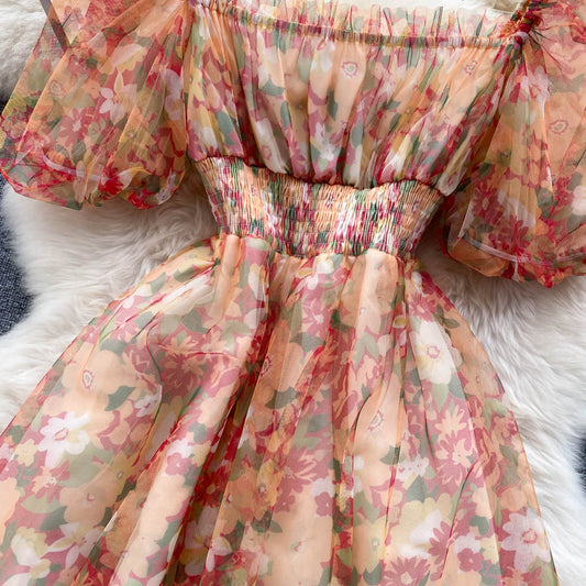 Süßes A-Linien-Blumenkleid, modisches Mädchenkleid, RF0061