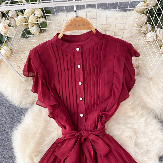 Elegantes Chiffon A-Linien-Kleid Modekleid RF0032