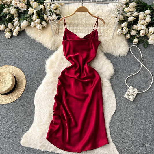 Einfache Satinkleider, Modekleid RF0010