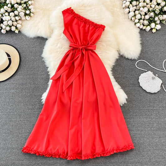 Süßes A-Linie One-Shoulder Fashion Kleid RF0005