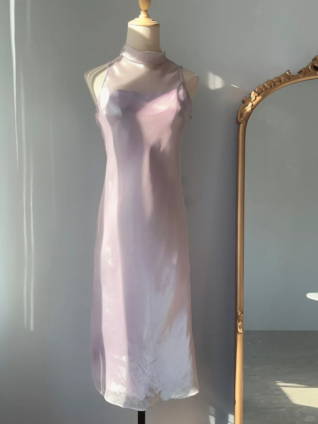 Vintage Abschlussballkleider 70er Jahre A-Linie Rosa Hoher Ausschnitt Ärmellos Tee Länge Formelle Outfits RB4273