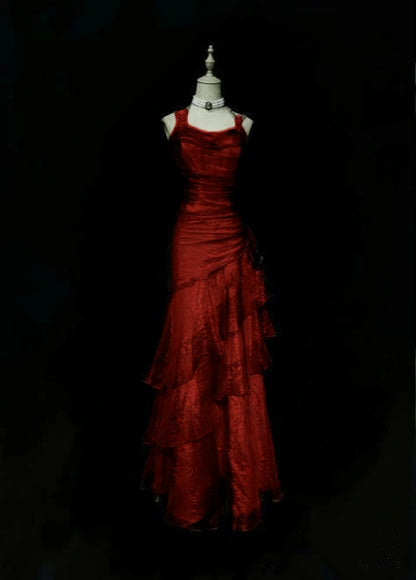 Vintage Meerjungfrauen-Abendkleid mit Spaghettiträgern, grün, langes Kleid für den 18. Geburtstag, Abschlussballkleid für die High School, AB041