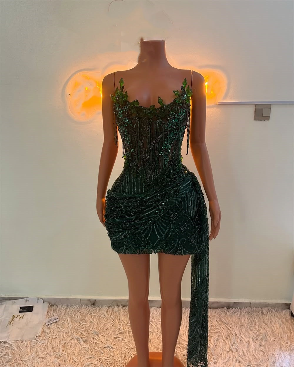 Sparkling Sequined Mini Homecoming Dresses Sheath Strapless Dark Emerald Green Freshman High Shool Grad Hoco Outfit RB4539