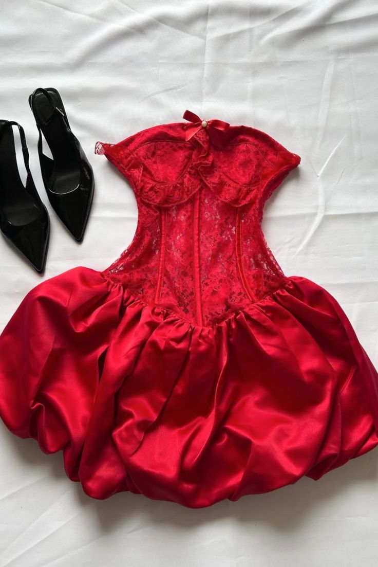 Hübsches rotes, trägerloses A-Linien-Kurz-Heimkehrkleid / Partykleid / Geburtstags-Outfit RB4165