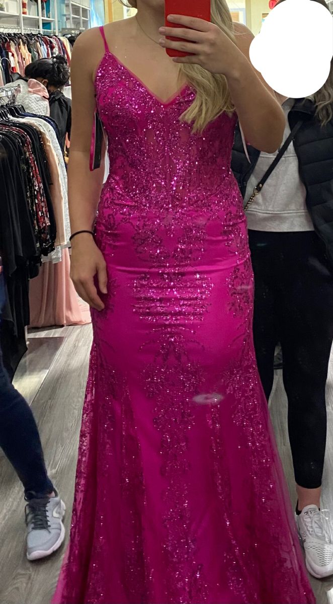 Glitzerndes Meerjungfrauen-Abendkleid für Damen, pinkfarbene Pailletten, langes formelles Ballkleid, AB1716