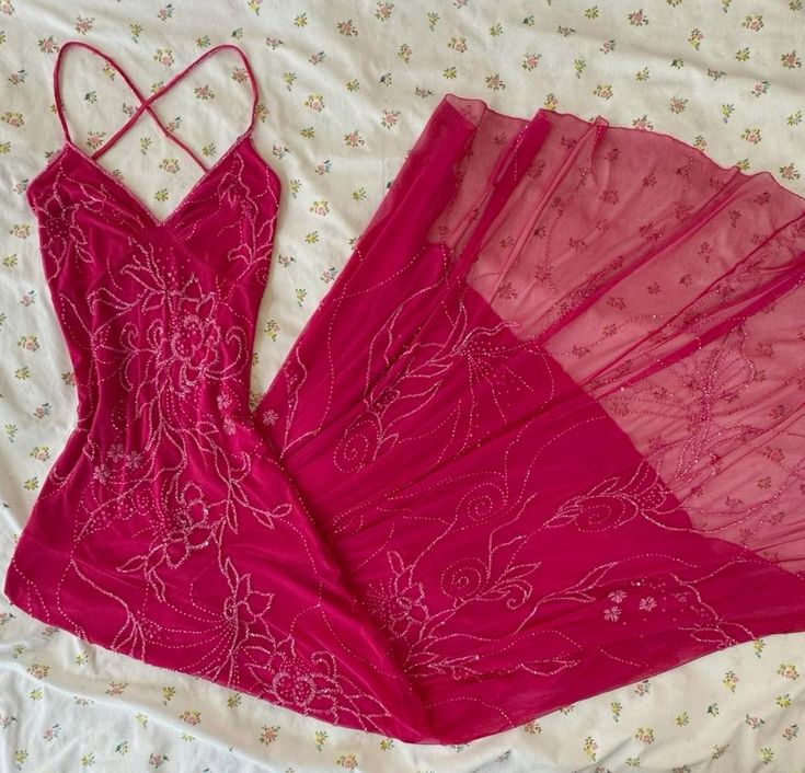 Vintage A Line Spaghetti Strap Chiffon Hot Pink With Beaded Formal Gowns Evening Maxi Dress Prom Dress Aesthetic For Women Party Outfits AB1215