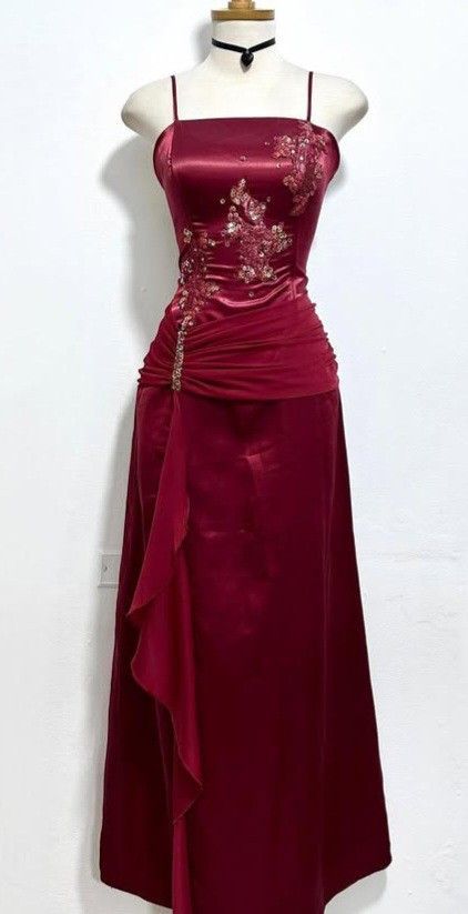 A line Burgundy Prom Party Dress Long Evening Gown Woman Elegant Prom Dress AB951