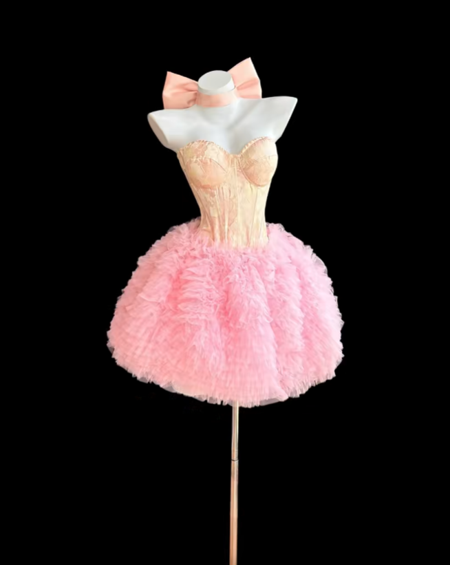 Cute Ball Gown Sweetheart Pink Tulle Short Homecoming Dresses Senior High School For Teens Ideas Inspo Short Hoco Court Gowns RB7318