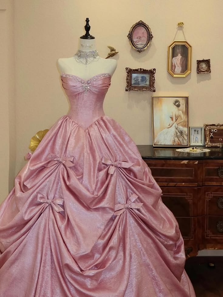 Elegant Princess Ball Gown for Wedding & Formal Events Sweetheart Bow Pink Quince Dress Quinceanera Dresses Birthday Outfits RB8222
