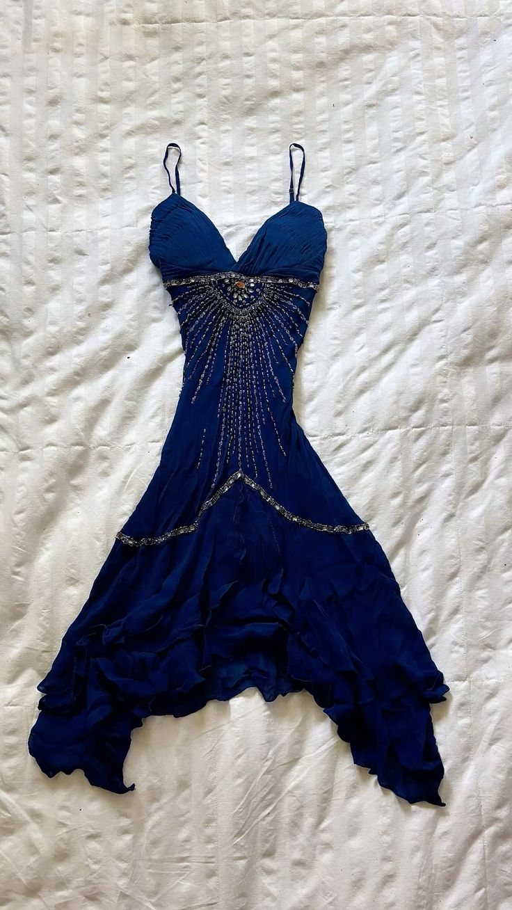 Glam A line Spaghetti Straps Blue Chiffon Short Homecoming Dresses Evening Outfits Inspiration RB9234