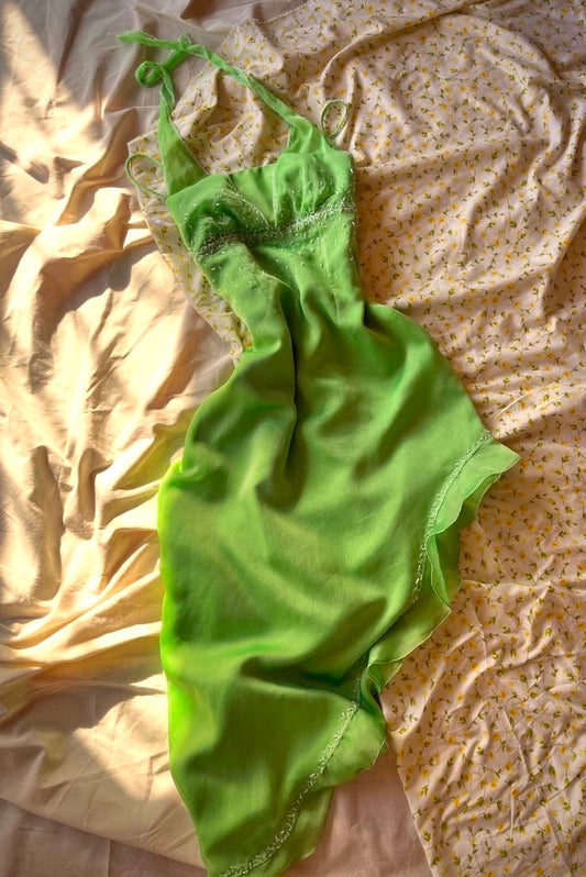 Vibrant Light Green Asymmetrical Dress With Halter Neck Chiffon Homecoming Dresses Party Cocktail Hoco Outfits RB8722