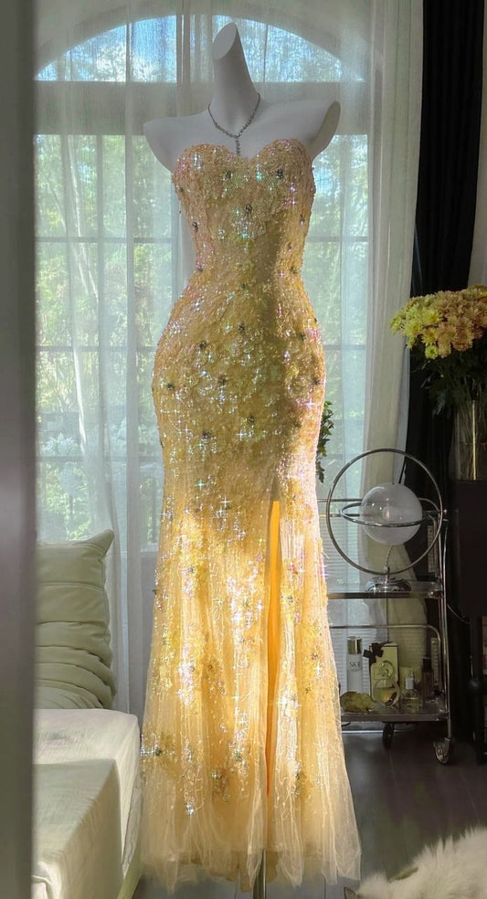 Mermaid Coral Formal Dresses Tulle Sequin Sweetheart Neck Long Prom Dresses Coral Evening Dresses AB328