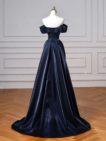 Schlichtes, schulterfreies, burgunderrotes langes Satin-Abendkleid, burgunderrotes langes Abendkleid AB1842