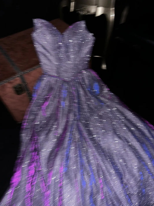 Elegant Ball Gown Sweetheart Lilac Sequin With Silver Corset Fitted Prom Dresses Formal Outfits Evening Night Dress RB8249