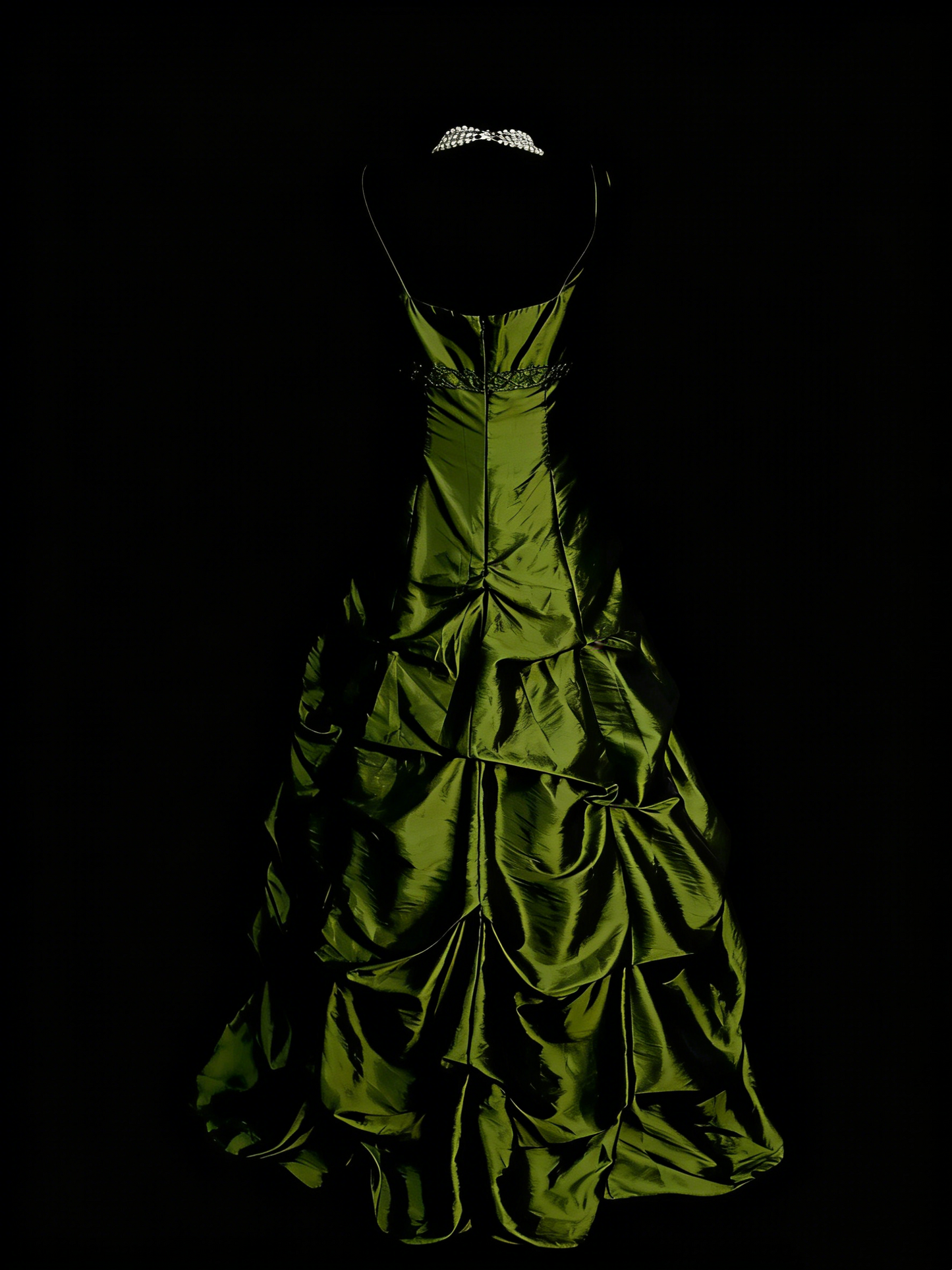 Robe de bal vintage esthétique années 60 style rétro col en V vert olive longue robe de soirée N2133