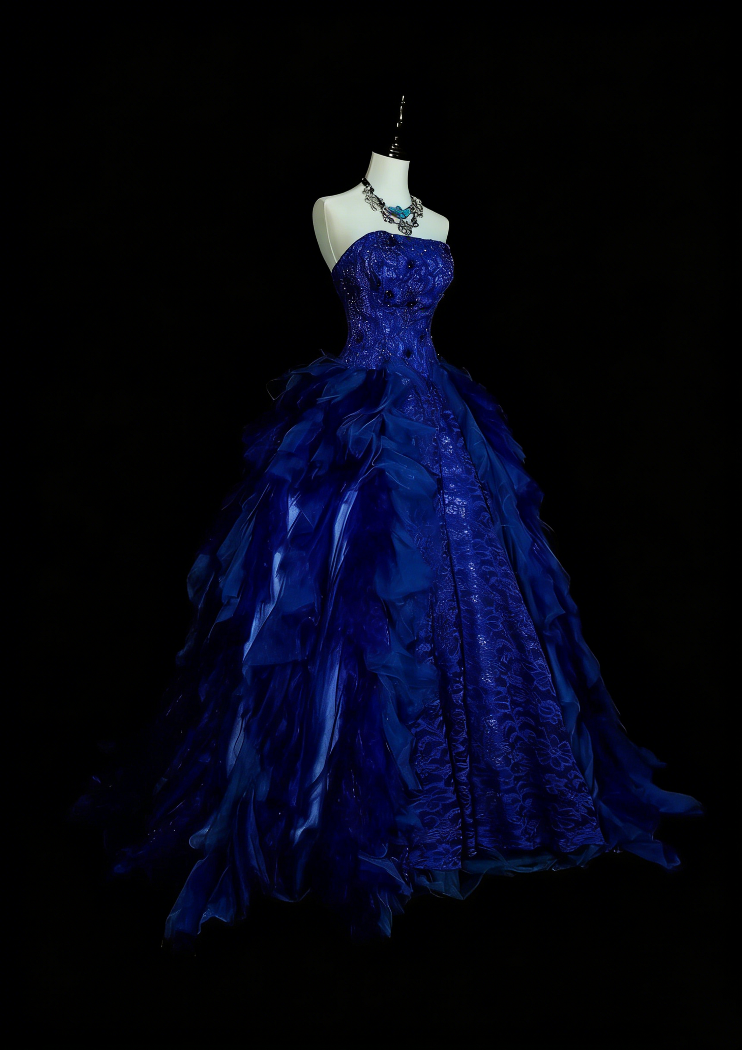 Robe de bal vintage bustier bleu royal en tulle et dentelle, robe de Sweet 16, robe de Quinceañera longue, taille 15, Vestidos De Fiesta N1482