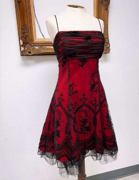 Vintage Black Tulle Lace Pink Satin A-Line Birthday Short Skirt Homecoming Dress RB6782