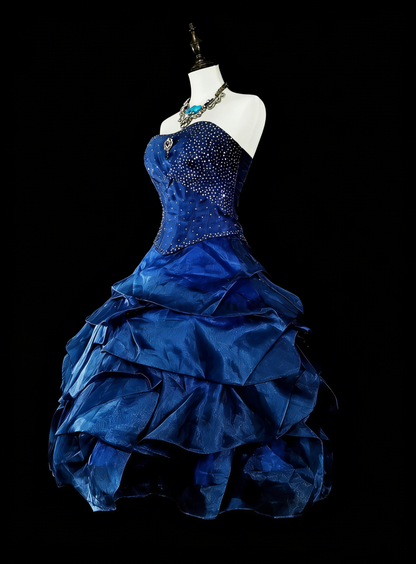 Robe de Bal Unique Coeur Bleu Marine Inspiration Vintage Années 2000 Robe de Soirée Courte Inspiration Robes de Rentrée N2015