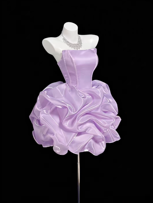 Amazing Ball Gown Strapless Lilac Short Homecoming Dresses Senior High School For Teens Ideas Inspo Short Hoco Court Gowns RB7325