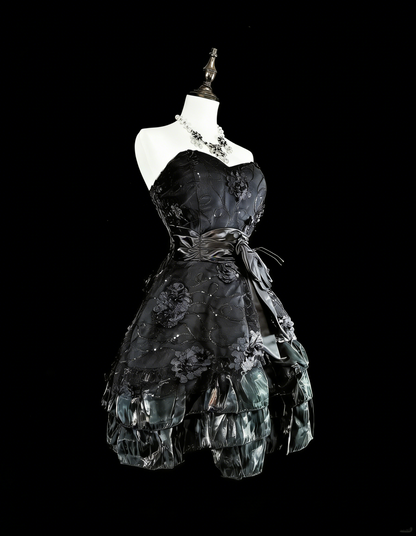 Ball Gown Sweetheart Black Little Short Mini Party Dress Homecoming Dresses N2155