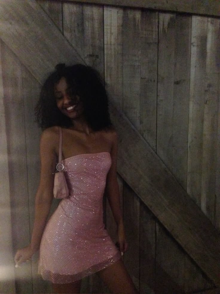 Glitter Homecoming Outfit Ideas Mini Dress Pink Strapless Fit and Flare High School Ideas Inspo Senior Graduation Dress RB7262